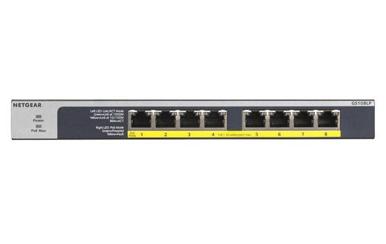 NETGEAR 8-PORT FLEX UNMANAGED SWITCH GIGABIT ETHERNET POE/POE+ CPNT (GS108LP-100EUS)