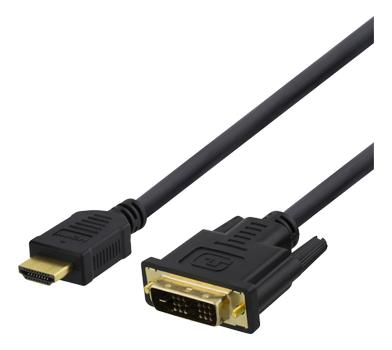 DELTACO HDMI to DVI cable, 1m, Full HD, black (HDMI-110D)