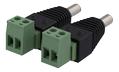 DELTACO 2 pin terminal block Power DC jack 2.1 / 5.5 mm (male) Black