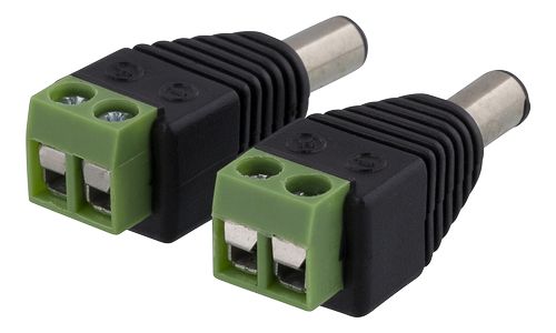 DELTACO 2-pin Terminal block to 5.5 DC, 2-Pack, Screw fix, 5.5 DC male (TBL-1006)