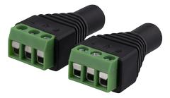 DELTACO 3-pin Terminal block to 3,5mm, 2-Pack, Screw fix, 3,5mm female