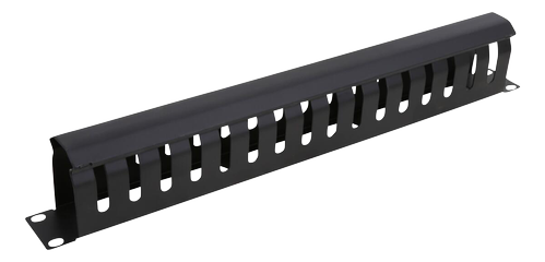 DELTACO 19" 1U Metal Cable Management with 16 holes, 450mm (19-25)