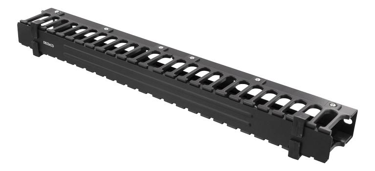 DELTACO 19'' 1U Cable Management Steel bar with plastic rings and cover Size:5 (19-19)