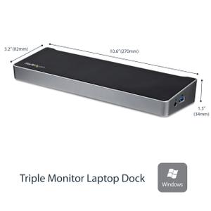 STARTECH Triple-Monitor Docking Station for Laptops - USB 3.0 (USB3DOCKH2DP)