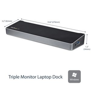STARTECH Triple-Monitor Docking Station for Laptops - USB 3.0	 (USB3DOCKH2DP)