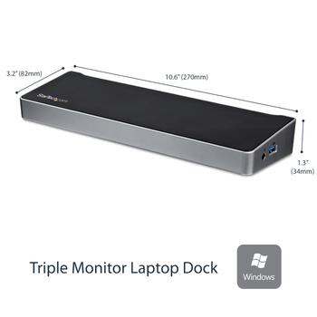 STARTECH Triple-Monitor Docking Station for Laptops - USB 3.0 (USB3DOCKH2DP)