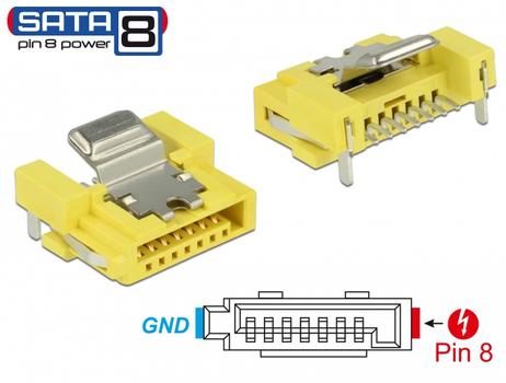 DELOCK Steckverbinder SATA 6Gb/s Bu 8Pin Power (89887)