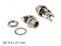 DELOCK DC 5.5×2.1 mm female bulkhead connector