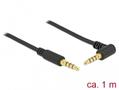 DELOCK Stereo Jack Cable 3.5 mm 4 pin male > male angled 1 m black