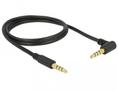 DELOCK Stereo Jack Cable 3.5 mm 4 pin male > male angled 1 m black (85610)