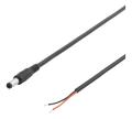 DELTACO 5.5x2.1mm DC to open ended wire, 2m, 20AWG, black