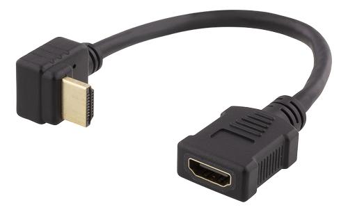 DELTACO 0.2m HDMI adapter nedovervinkel M/F (HDMI-21E)