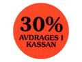EMO Etikett 30% avdrages i kassan 2000/RL