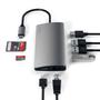 SATECHI MultiPort 4K Docking V2 (stellargrå) USB-C Power Pass-through,  1xHDMI, 3xUSB-A, 1xUSB-C, Ethernet, SD, microSD