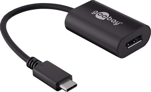 Goobay USB-C to Displayport. Adapter. Black. 0.2m (38530)