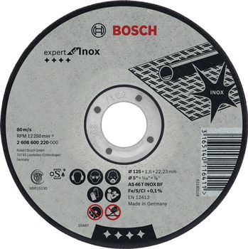BOSCH cutting disk INOX Rapido straight 1,0x125mm (2608600549)