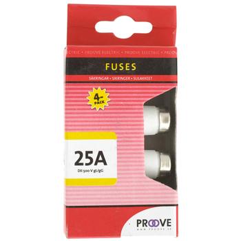 PROOVE sikring 25A (DII) 4pk (00170)