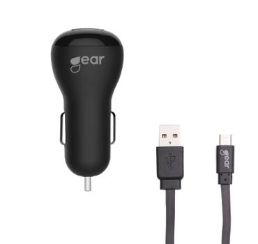 Gear by Carl Douglas Lader 12-24V 2xUSB 2,4A Svart MicroUSB Kabel 1m (665012)