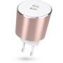 KITSOUND PLATINUM Lader 220V 2xUSB 3.4A Rosegold