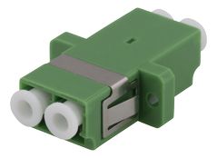 DELTACO snap-in coupler, 2xLC, APC, green