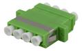 DELTACO snap-in coupler, 4xLC, APC, green