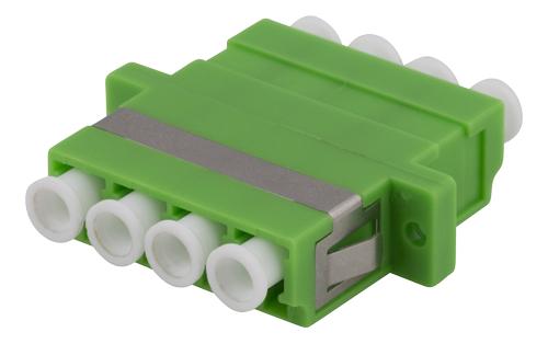 DELTACO snap-in coupler, 4xLC, APC, green (FBP-1068)
