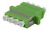 DELTACO snap-in coupler, 4xLC, APC, green