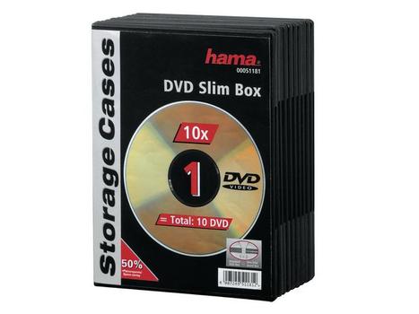 HAMA DVD-Box Slim Sort 10-pak (00051181)