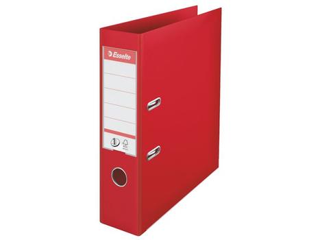 ESSELTE No.1 Lever Arch File Polypropylene A4 75mm Spine Width Red (Pack 10) 811330 (811330)