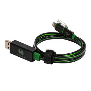 REALPOWER Floating lightning/ micro USB Cable green (185962)
