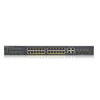 ZYXEL GS1920-24HPv2 28 Port Smart Managed PoE Switch 24x Gigabit Copper PoE and 4x Gigabit dual pers (GS192024HPV2-EU0101F)