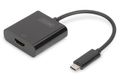DIGITUS USB Type-C to HDMI Cableadapt. Black. 20cm Factory Sealed
