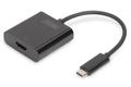 DIGITUS USB Type-C to HDMI Cableadapt. Black. 20cm