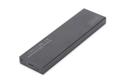 DIGITUS USB Type-C 3.1 External SSD Enclosure M.2 (NGFF) B-Key, alu housing, black, chipset: JMS580 - EOL (DA-71115)
