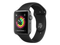 APPLE WATCH SERIES 3 GPS 38MM SPACE GREY ALUM BLK SPT BAND CONS