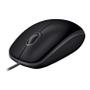 LOGITECH h B110 Silent - Mouse - right and left-handed - optical - 3 buttons - wired - USB