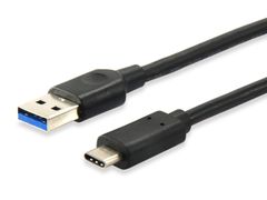 EQUIP 128345, 0,5 m, USB C, USB A, 3.0 (3.1 Gen 1), 5000 Mbit/s, Sort