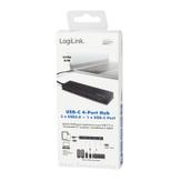 LogiLink LOGILINK- Ultra-slim USB-C 3.1 hub, 4-port, black (UA0311)