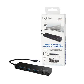 LogiLink LOGILINK- Ultra-slim USB-C 3.1 hub, 4-port, black (UA0311)
