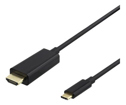 Deltaco USBC-HDMI1005-K - ekstern videoadapter - svart (USBC-HDMI1005-K)