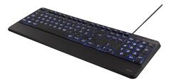 DELTACO Full-Size Tastatur . Ekstra store bogstaver - Bagbelyst - Sort - Nordisk