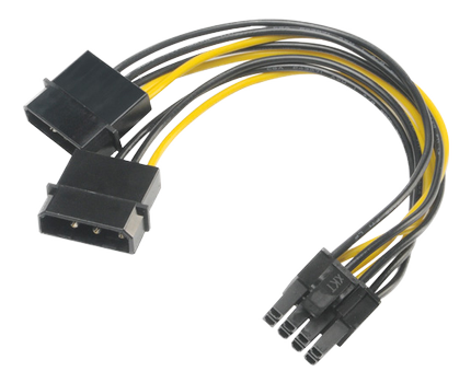 AKASA 4pin Molex to 6+2pin PCIe adapter (AK-CBPW20-15)