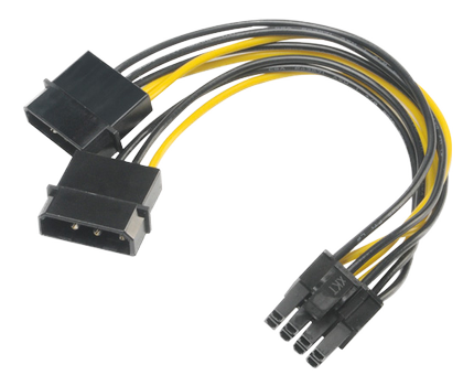 AKASA 4pin Molex to 6+2pin PCIe adapter (AK-CBPW20-15 $DEL)