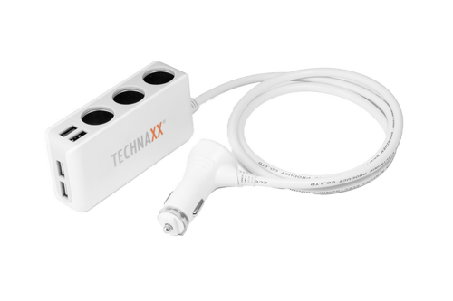TECHNAXX 4-Port USB & 3-Socket Car Charger TE11 (TEC-4592)