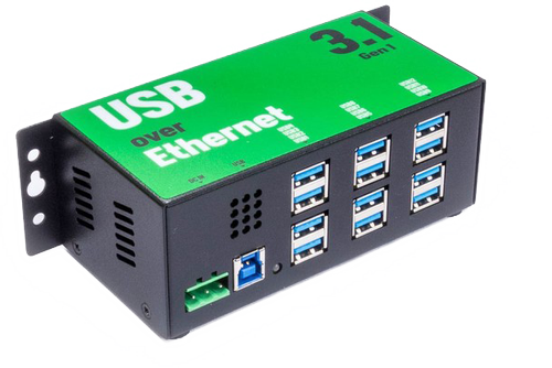 DELTACO 12-Port USB over Ethernet Hub, USB 3.1 Gen 1, 900mA, black (USB-H12)