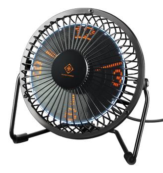 DELTACO USB desktop fan with clock, black (GAM-054)