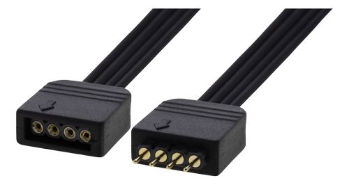 DELTACO LED Strip Extension cable, passive, 4-pin, 0.2m, black (GAM-057)