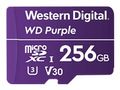 WESTERN DIGITAL WD Purple 256GB Surveillance microSDXC Class 10 UHS 1 read 80 MB/s write 50 MB/s