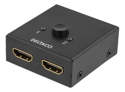 DELTACO HDMI switch, manual 2-1 bidirectional High speed HDMI with Ethernet 1080P (HDMI-7017)