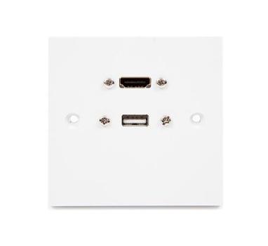 LinkIT Vegguttak 1x HDMI, 1x USB-A 86x86mm kanal og veggboks, 15cm kabler (VU-HUA-15cm)